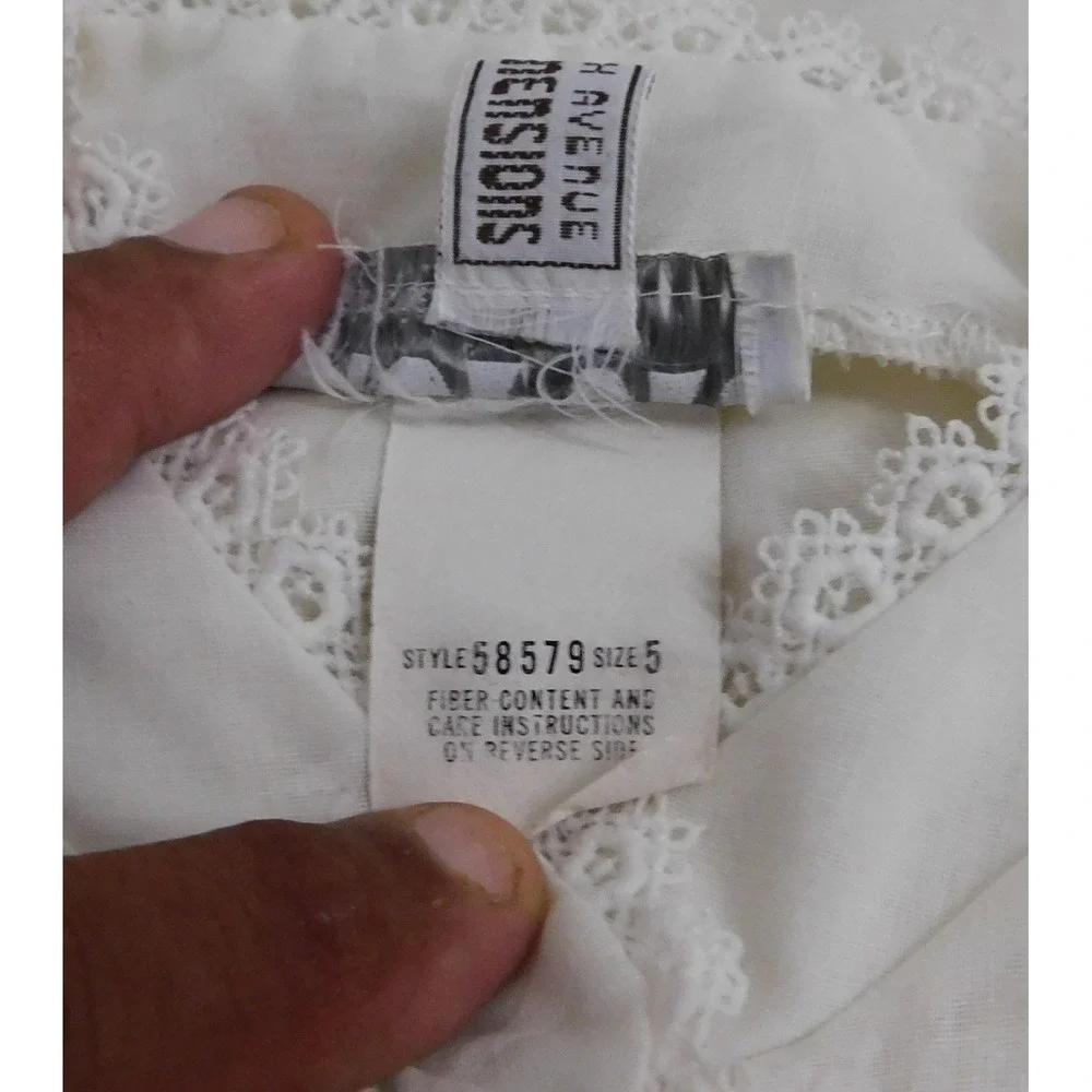 Christian Dior Jr's Nightgown‎ White Lace Collar Long Sleeve 58579 sz 5